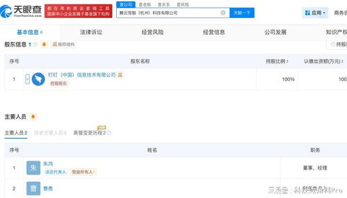 釘釘全資成立杭州騰云駕智科技公司，業務聚焦信息系統集成與智能化服務